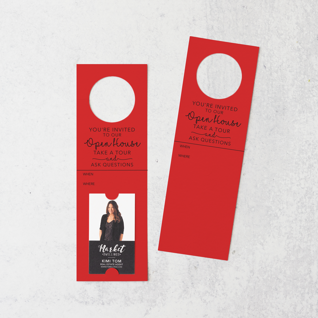 Vertical "You're Invited to Our Open House" | Door Hanger | 15-DH005