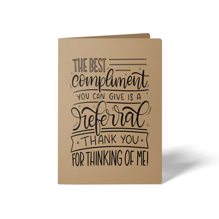 Set of The Best Compliment You Can Give is a Referral Greeting Cards | Envelopes Included Greeting Card Market Dwellings KRAFT