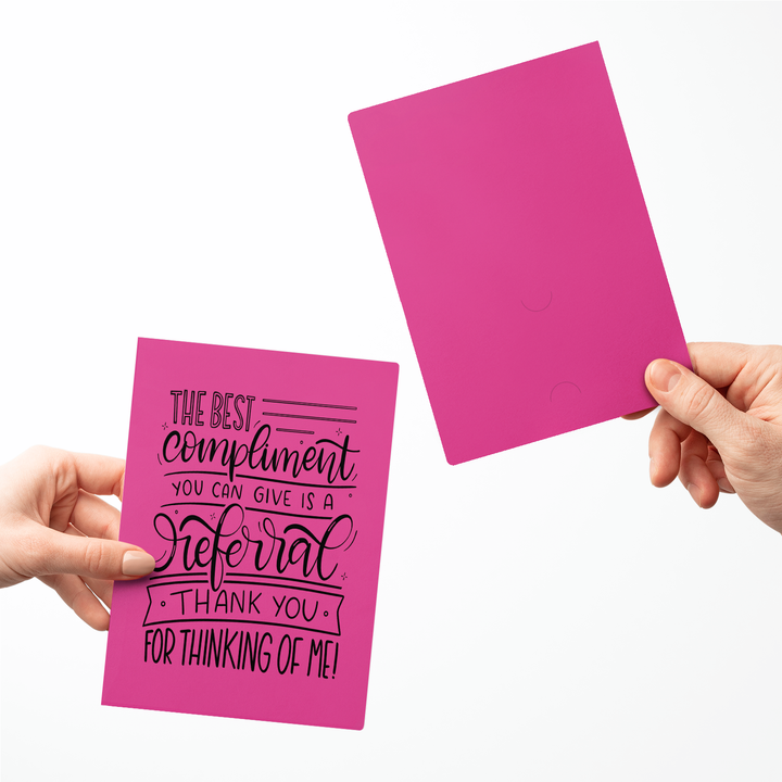 Set of The Best Compliment You Can Give is a Referral Greeting Cards | Envelopes Included