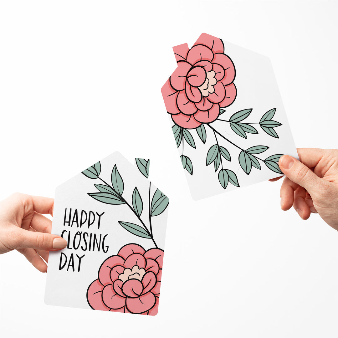 Set of Floral "Happy Closing Day" Real Estate Agent Greeting Cards | Envelopes Included | 15-GC002 Greeting Card Market Dwellings