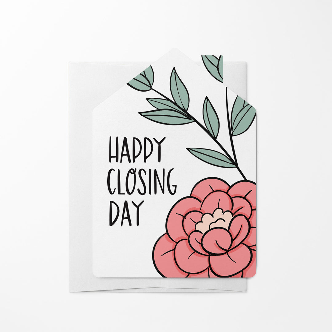 Set of Floral "Happy Closing Day" Real Estate Agent Greeting Cards | Envelopes Included | 15-GC002 Greeting Card Market Dwellings