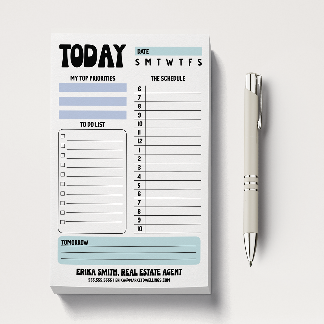 Set of Today Notepads | 5 x 8in | 50 Tear-Off Sheets | 15-SNP Notepad Market Dwellings   