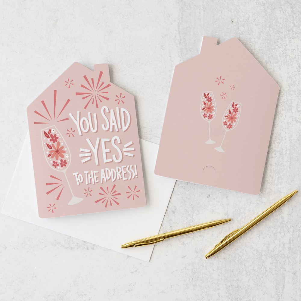 Set of You said yes to the address! | Greeting Cards | Envelopes Included | 151-GC002-AB Greeting Card Market Dwellings BLUSH  
