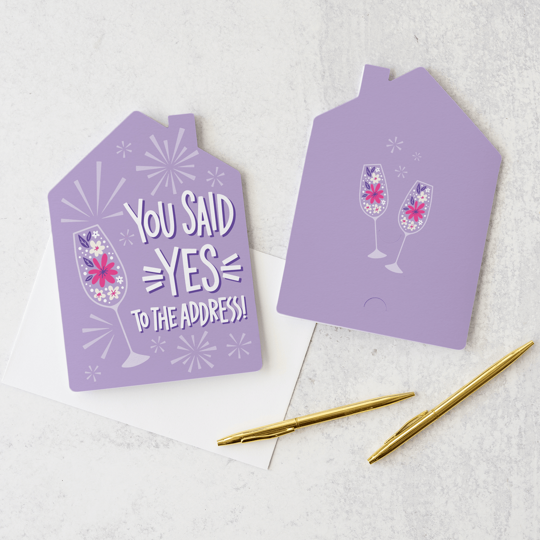 Set of You said yes to the address! | Greeting Cards | Envelopes Included | 151-GC002-AB Greeting Card Market Dwellings LILAC  