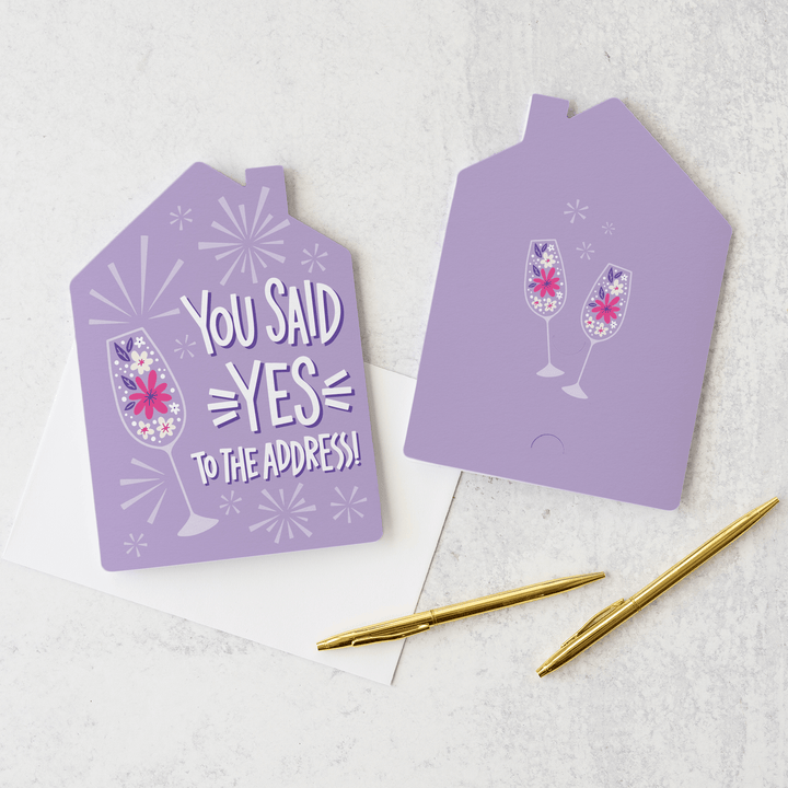Set of You said yes to the address! | Greeting Cards | Envelopes Included | 151-GC002-AB Greeting Card Market Dwellings LILAC  