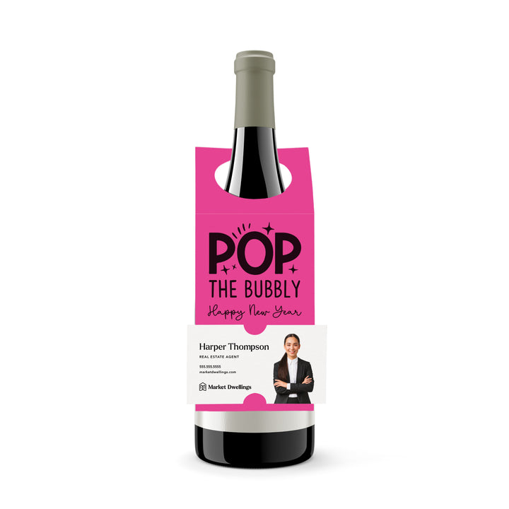 Pop the Bubbly Happy New Year | Bottle Hang Tags Bottle Tag Market Dwellings RAZZLE BERRY