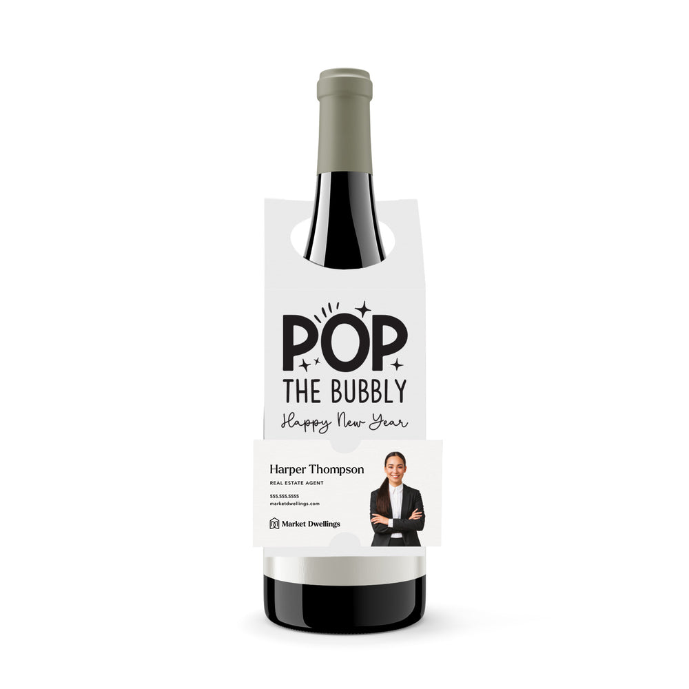 Pop the Bubbly Happy New Year | Bottle Hang Tags Bottle Tag Market Dwellings WHITE 10