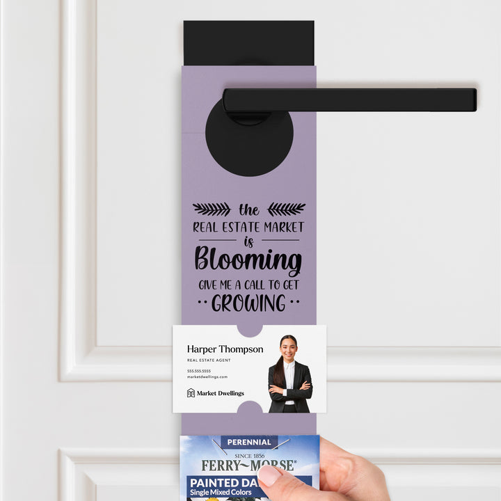 The Real Estate Market is Blooming | Door Hangers for Seed Packets | 16-DH003 Door Hanger Market Dwellings