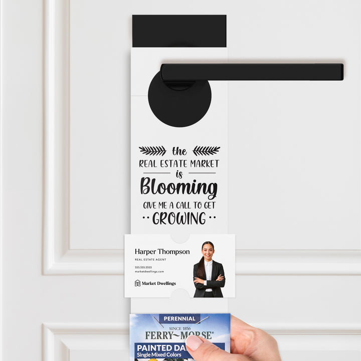 The Real Estate Market is Blooming | Door Hangers for Seed Packets | 16-DH003 Door Hanger Market Dwellings