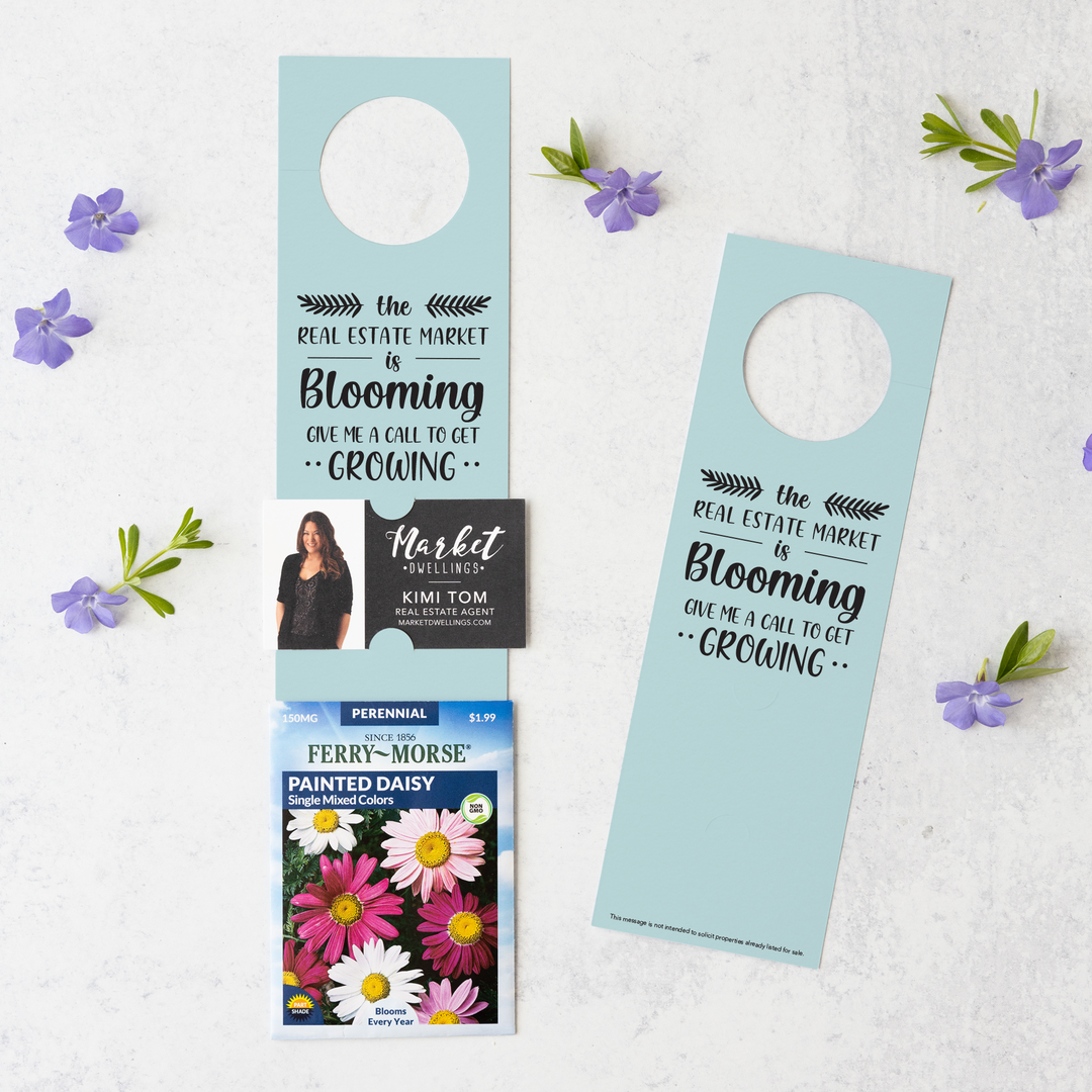 "The Real Estate Market is Blooming" | Door Hanger for Seed Packets | 16-DH003