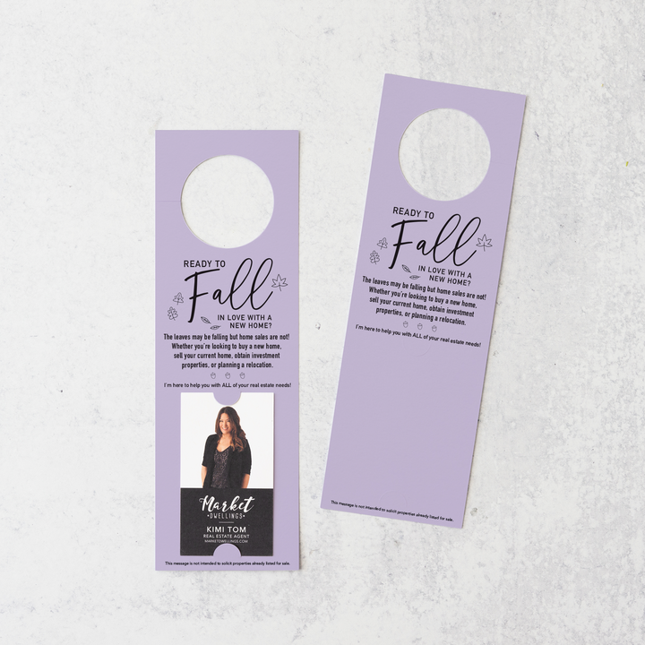 Vertical | Ready to FALL in Love with a New Home | Door Hangers | 16-DH005 Door Hanger Market Dwellings LIGHT PURPLE  