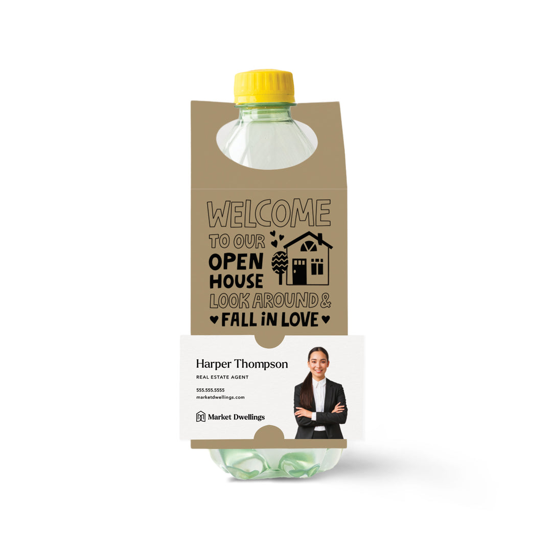 Welcome Take a Look Around and Fall in Love Open House | Bottle Hang Tags Bottle Tag Market Dwellings KRAFT