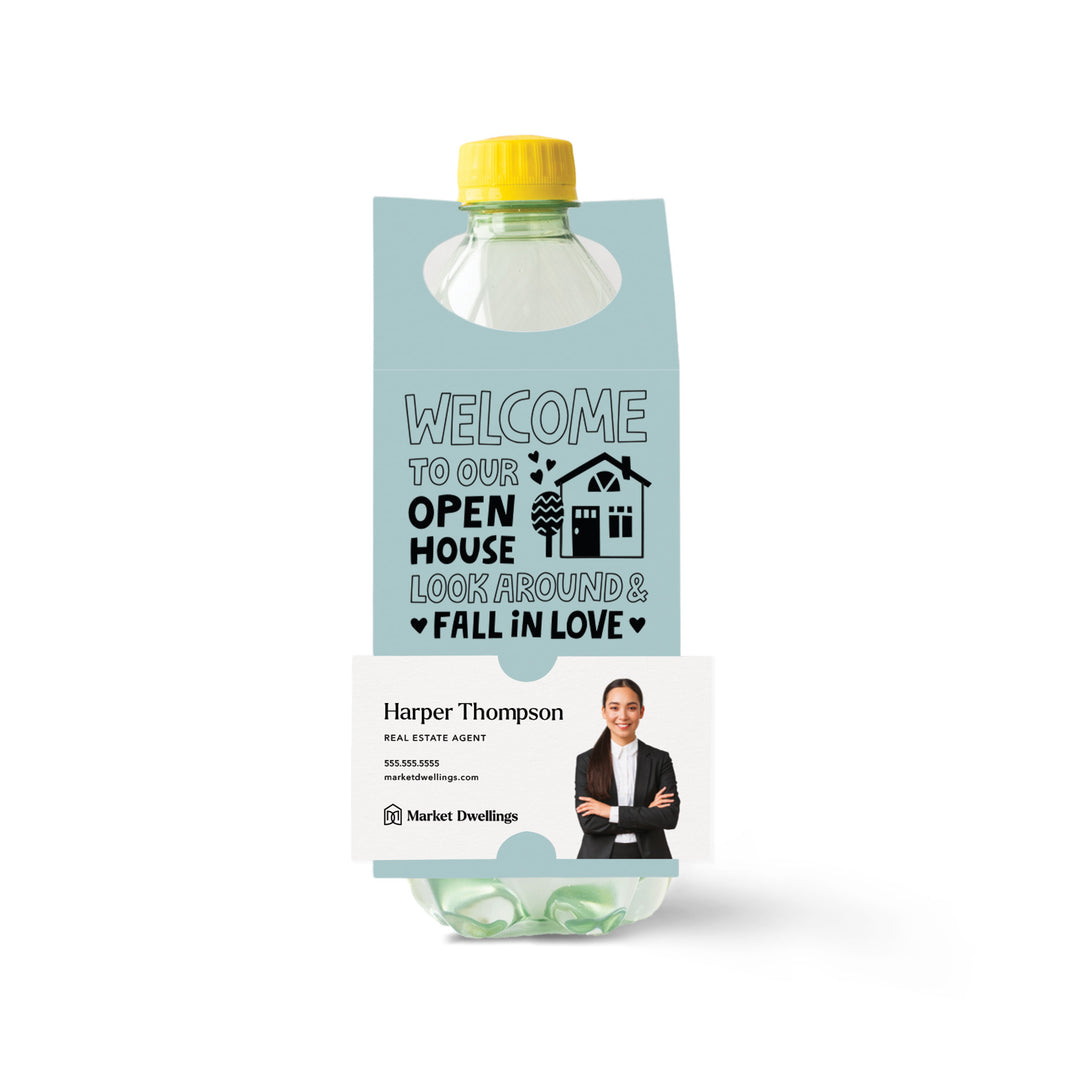 Welcome Take a Look Around and Fall in Love Open House | Bottle Hang Tags Bottle Tag Market Dwellings LIGHT BLUE