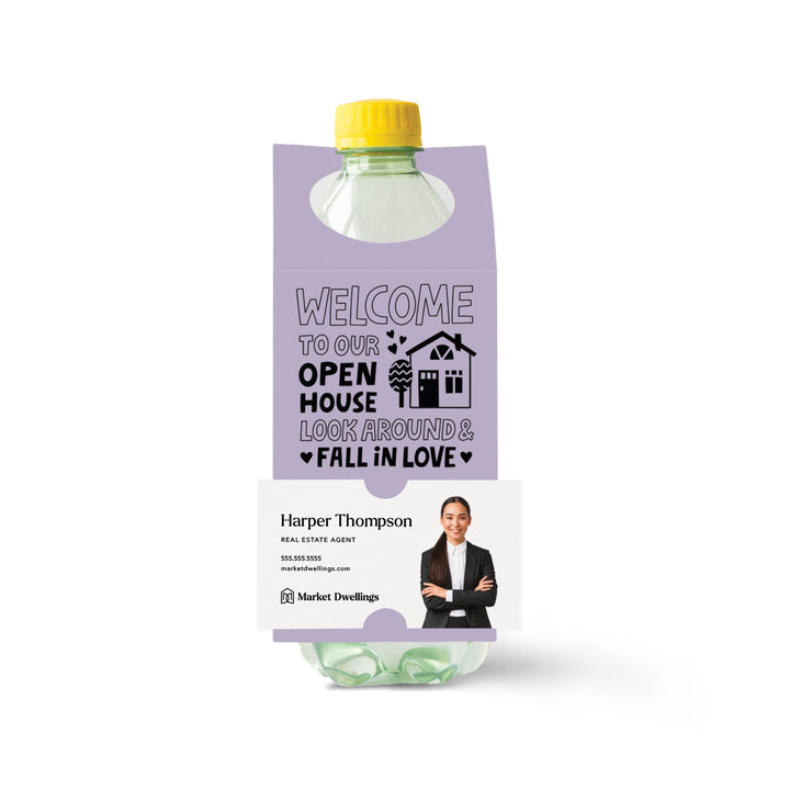 Welcome Take a Look Around and Fall in Love Open House | Bottle Hang Tags Bottle Tag Market Dwellings LIGHT PURPLE