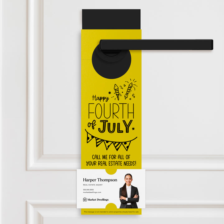 Happy Fourth of July | Real Estate Door Hangers Door Hanger Market Dwellings LEMON