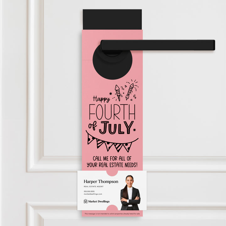 Happy Fourth of July | Real Estate Door Hangers Door Hanger Market Dwellings LIGHT PINK