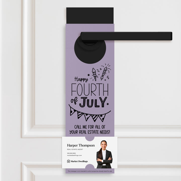 Happy Fourth of July | Real Estate Door Hangers Door Hanger Market Dwellings LIGHT PURPLE