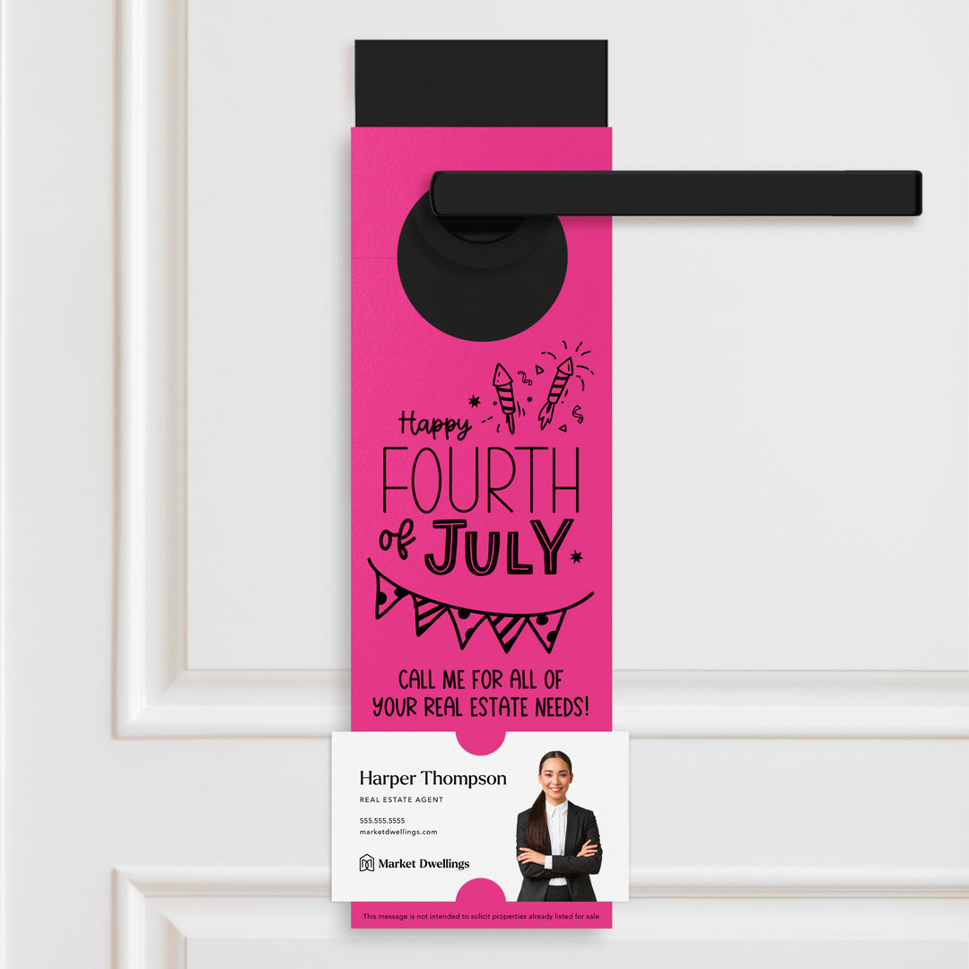 Happy Fourth of July | Real Estate Door Hangers Door Hanger Market Dwellings RAZZLE BERRY