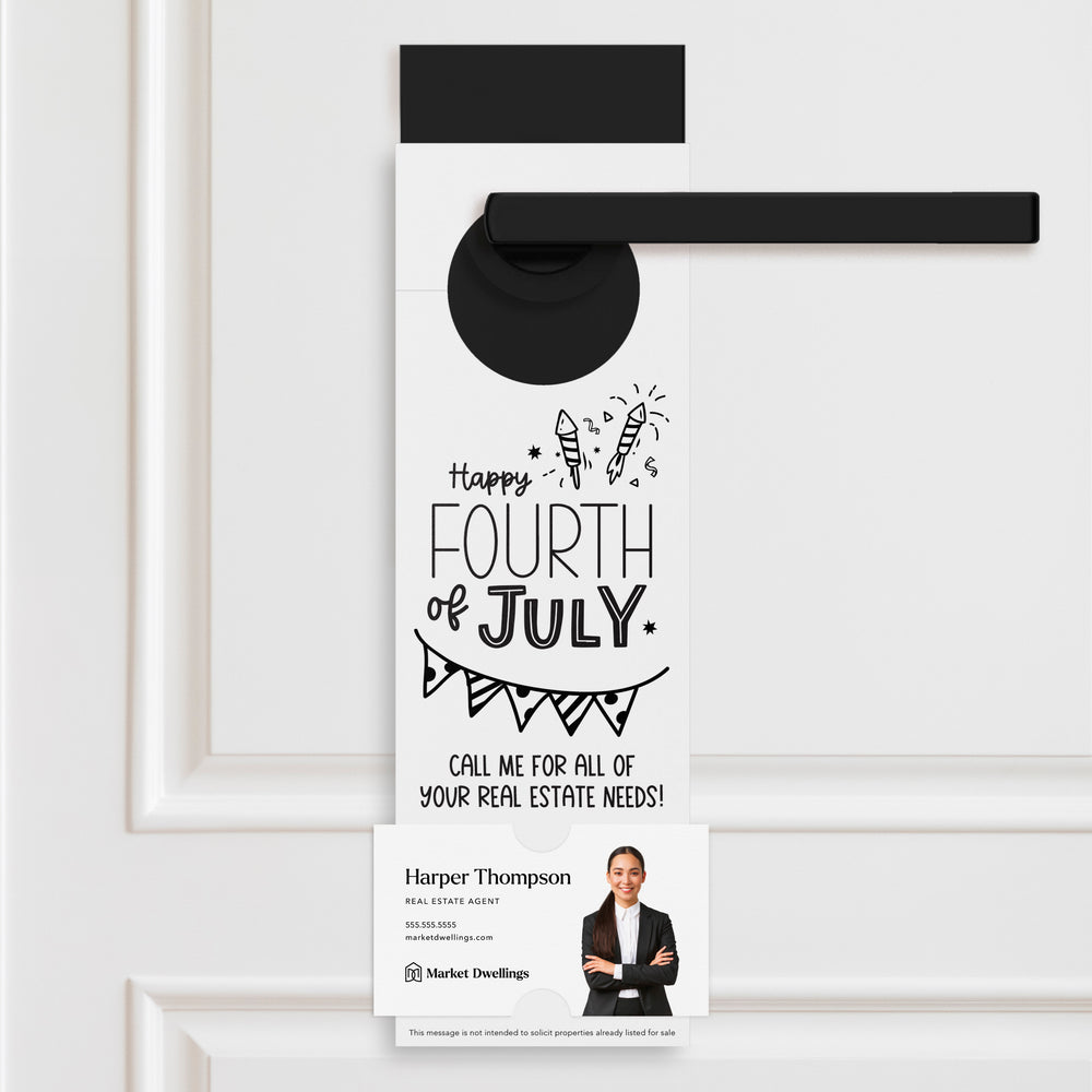 Happy Fourth of July | Real Estate Door Hangers Holiday Door Hanger Market Dwellings WHITE 10