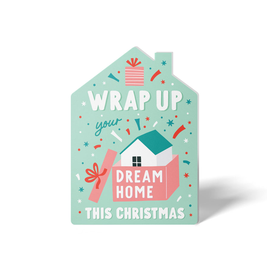 Set of Wrap up Your Dream Home this Christmas | Christmas Greeting Cards | Envelopes Included | 171-GC002-AB Greeting Card Market Dwellings SEAFOAM