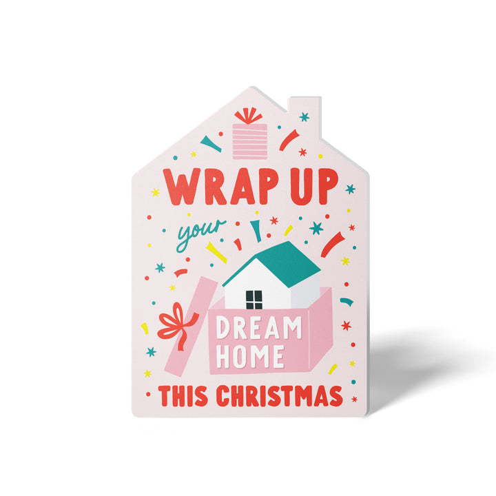 Set of Wrap up Your Dream Home this Christmas | Christmas Greeting Cards | Envelopes Included | 171-GC002-AB Greeting Card Market Dwellings SOFT PINK