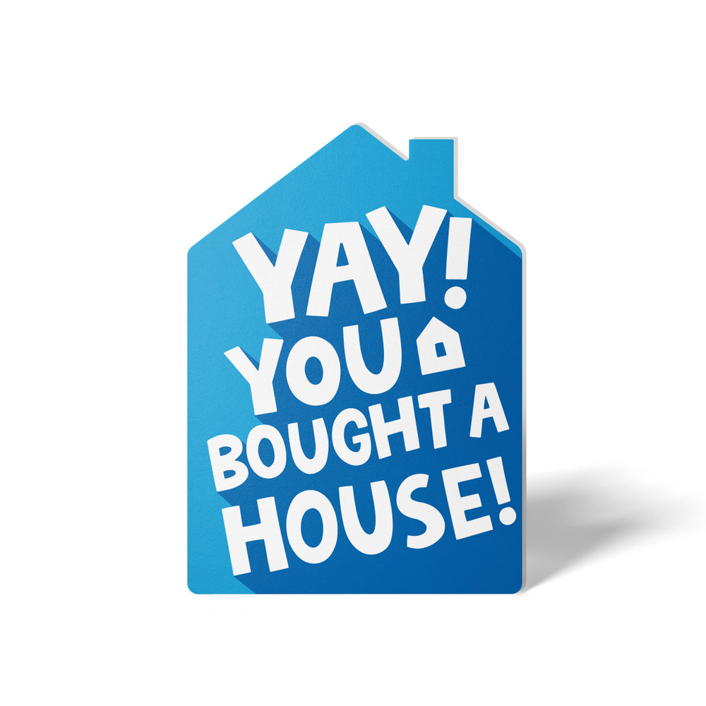 Yay! You bought a House! | Real Estate Greeting Cards with Envelopes Greeting Card Market Dwellings BRIGHT BLUE 10