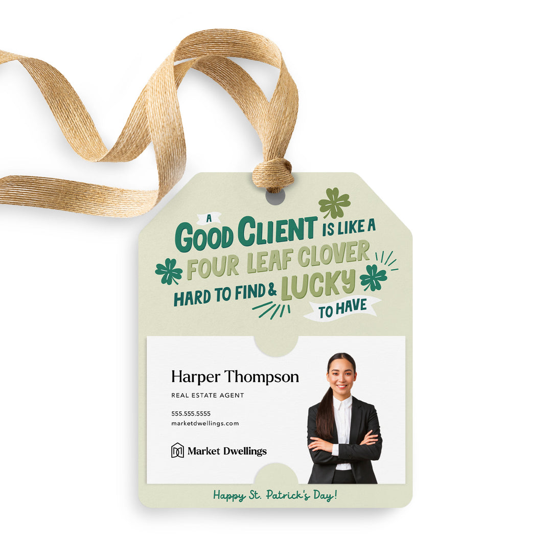 A Good Client Is Like A Four Leaf Clover | Gift Tags Gift Tag Market Dwellings BEIGE