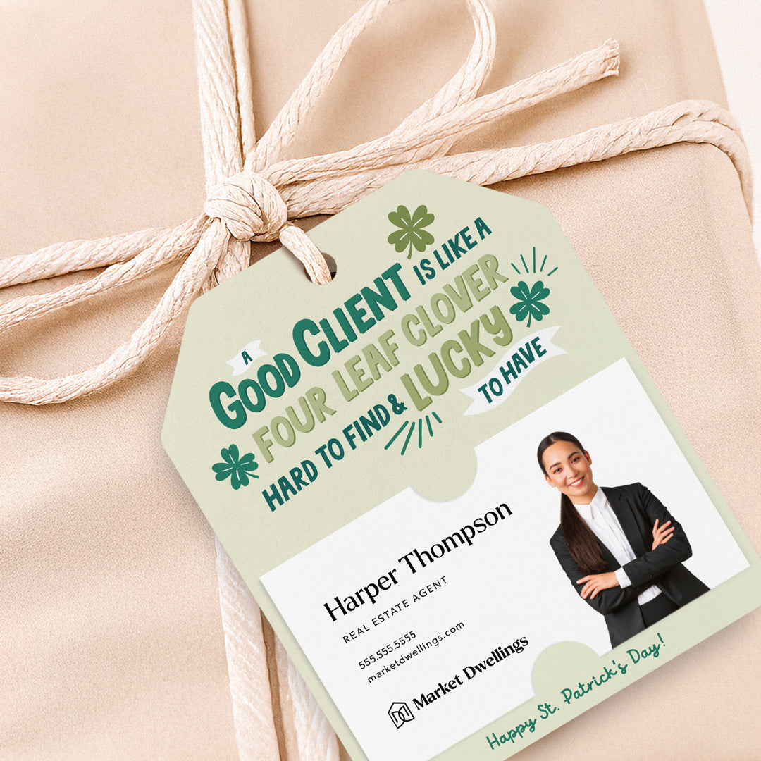 A Good Client Is Like A Four Leaf Clover | Gift Tags Gift Tag Market Dwellings