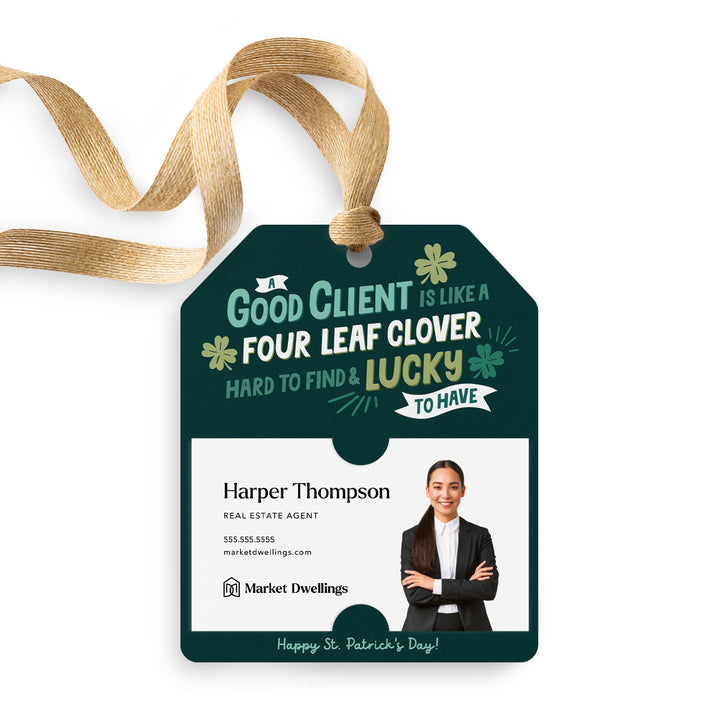 A Good Client Is Like A Four Leaf Clover | Gift Tags Gift Tag Market Dwellings GREEN