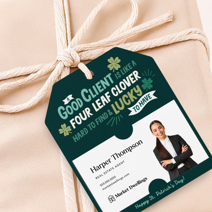 A Good Client Is Like A Four Leaf Clover | Gift Tags Gift Tag Market Dwellings