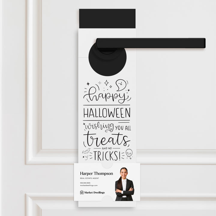 Happy Halloween | Door Hangers | 18-DH001 Door Hanger Market Dwellings WHITE