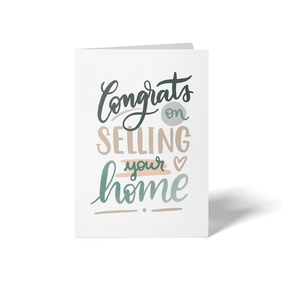 Set of Congrats on Selling Your Home Greeting Cards | Envelopes Included Greeting Card Market Dwellings