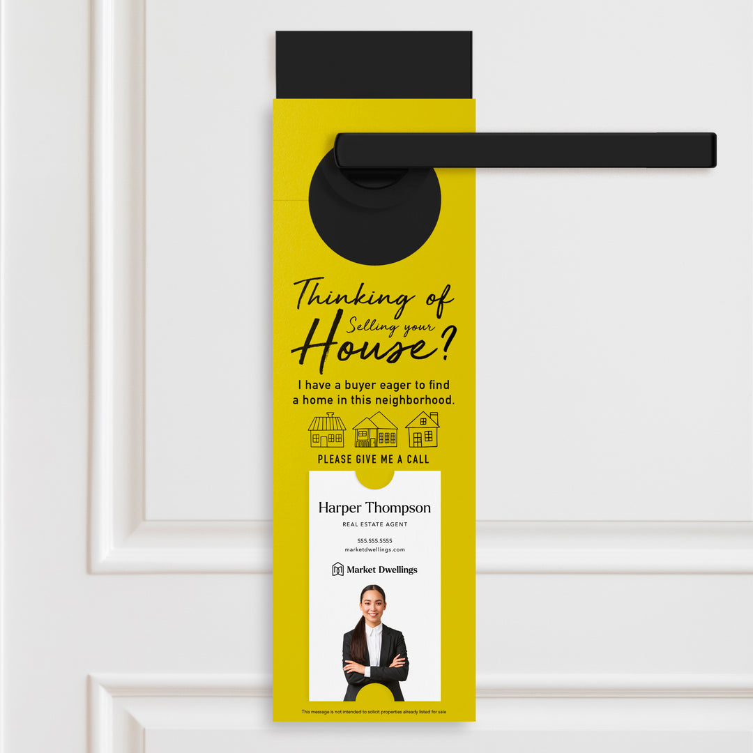 Vertical | Thinking of Selling? I Have a Buyer | Door Hangers | 19-DH005 Door Hanger Market Dwellings LEMON