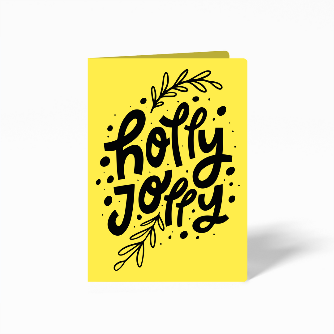 "Holly Jolly" Holiday Greeting Cards | Envelopes Included | 19-GC001 Greeting Card Market Dwellings LEMON