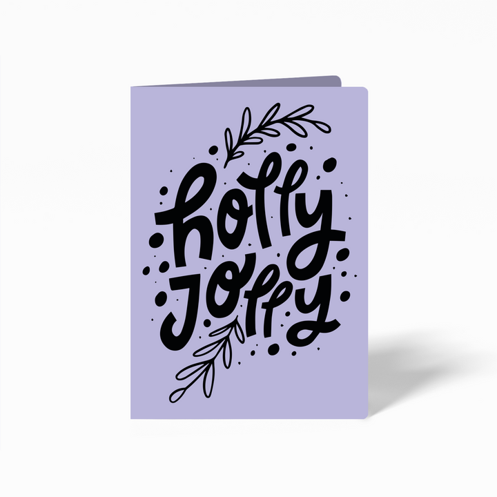 "Holly Jolly" Holiday Greeting Cards | Envelopes Included | 19-GC001 Greeting Card Market Dwellings LIGHT PURPLE