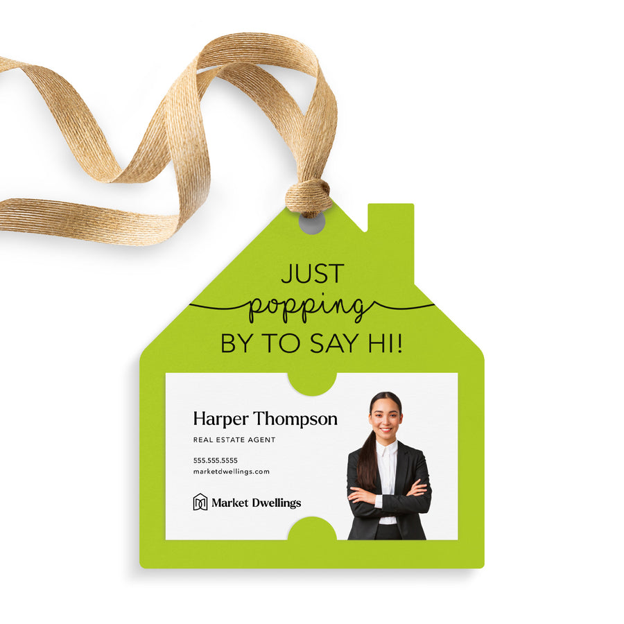 Just Popping By To Say Hi | Gift Tags Gift Tag Market Dwellings GREEN APPLE