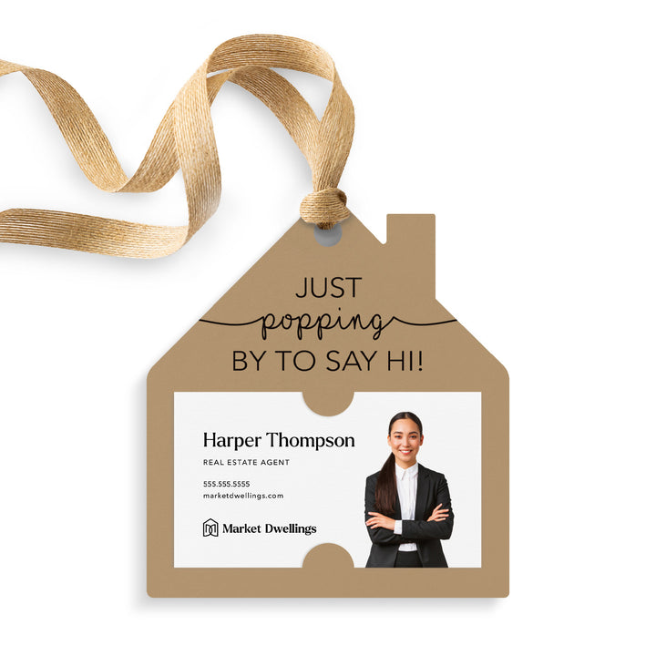 Just Popping By To Say Hi | Gift Tags Gift Tag Market Dwellings KRAFT