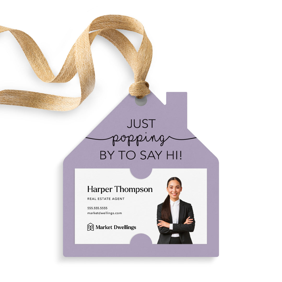 Just Popping By To Say Hi | Gift Tags Gift Tag Market Dwellings LIGHT PURPLE