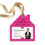 Just Popping By To Say Hi | Gift Tags Gift Tag Market Dwellings RAZZLE BERRY 12