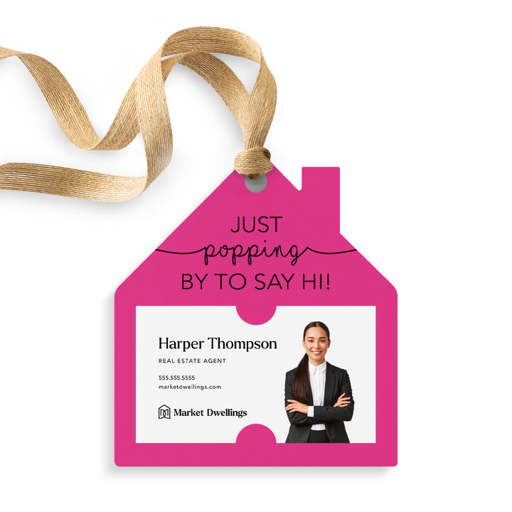 Just Popping By To Say Hi | Gift Tags Gift Tag Market Dwellings RAZZLE BERRY