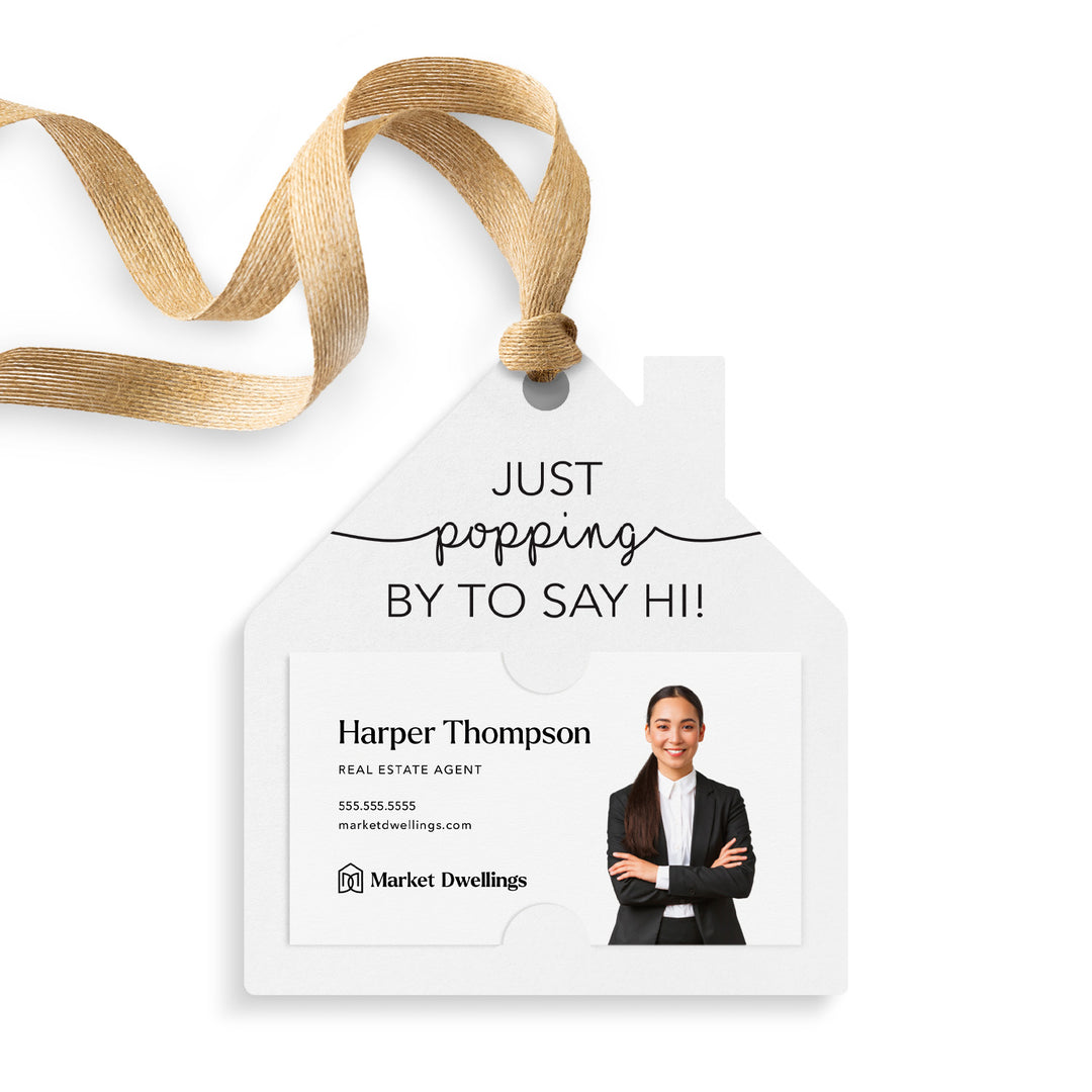 Just Popping By To Say Hi | Gift Tags Gift Tag Market Dwellings WHITE