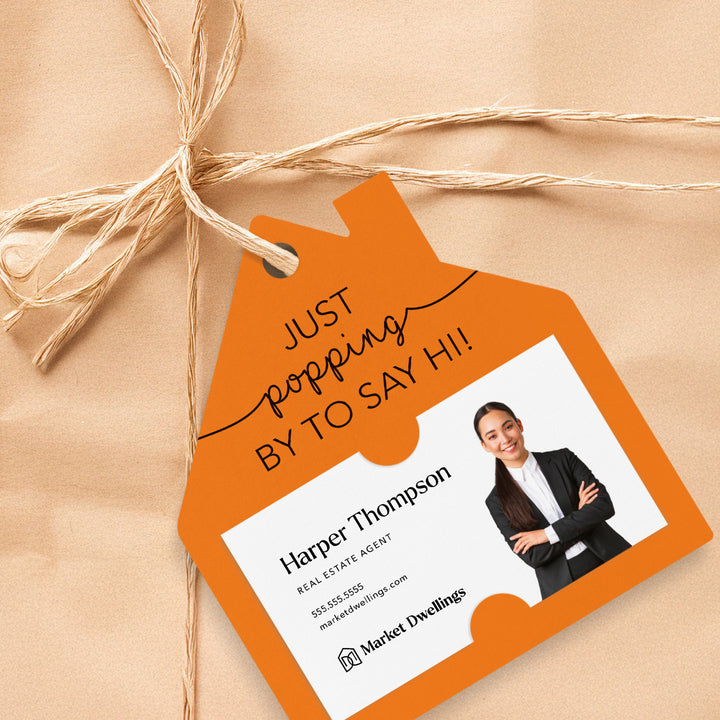 Just Popping By To Say Hi | Gift Tags Gift Tag Market Dwellings