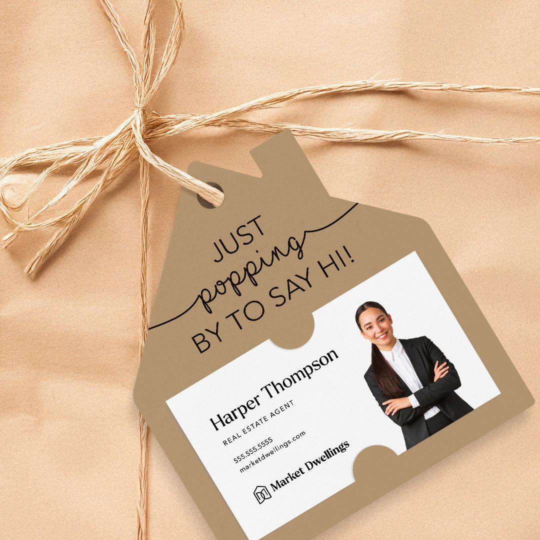 Just Popping By To Say Hi | Gift Tags Gift Tag Market Dwellings