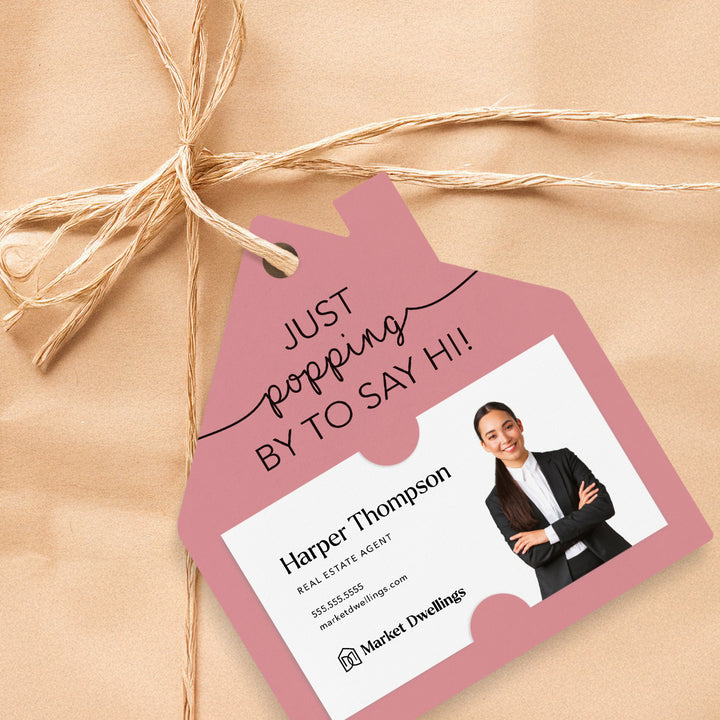 Just Popping By To Say Hi | Gift Tags Gift Tag Market Dwellings