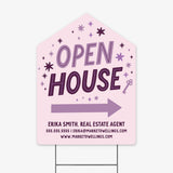 Open House Real Estate Yard Sign Yard Sign Market Dwellings LILAC 1