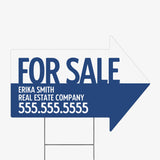 For Sale Directional Arrow Yard Sign Directional Sign Market Dwellings COBALT 1