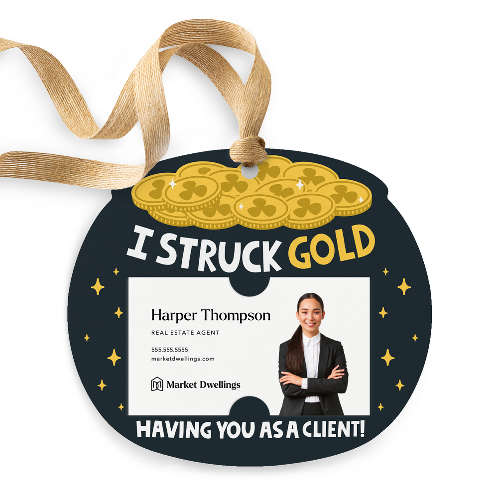 I Struck GOLD Having You As A Client! | St. Patrick's Day Gift Tags Gift Tag Market Dwellings DARK GRAY 12
