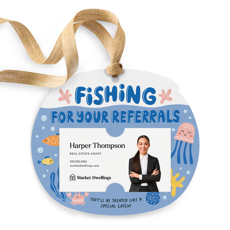 Fishing For Your Referrals Colorful | Pop By Gift Tags | 2-GT002 Gift Tag Market Dwellings