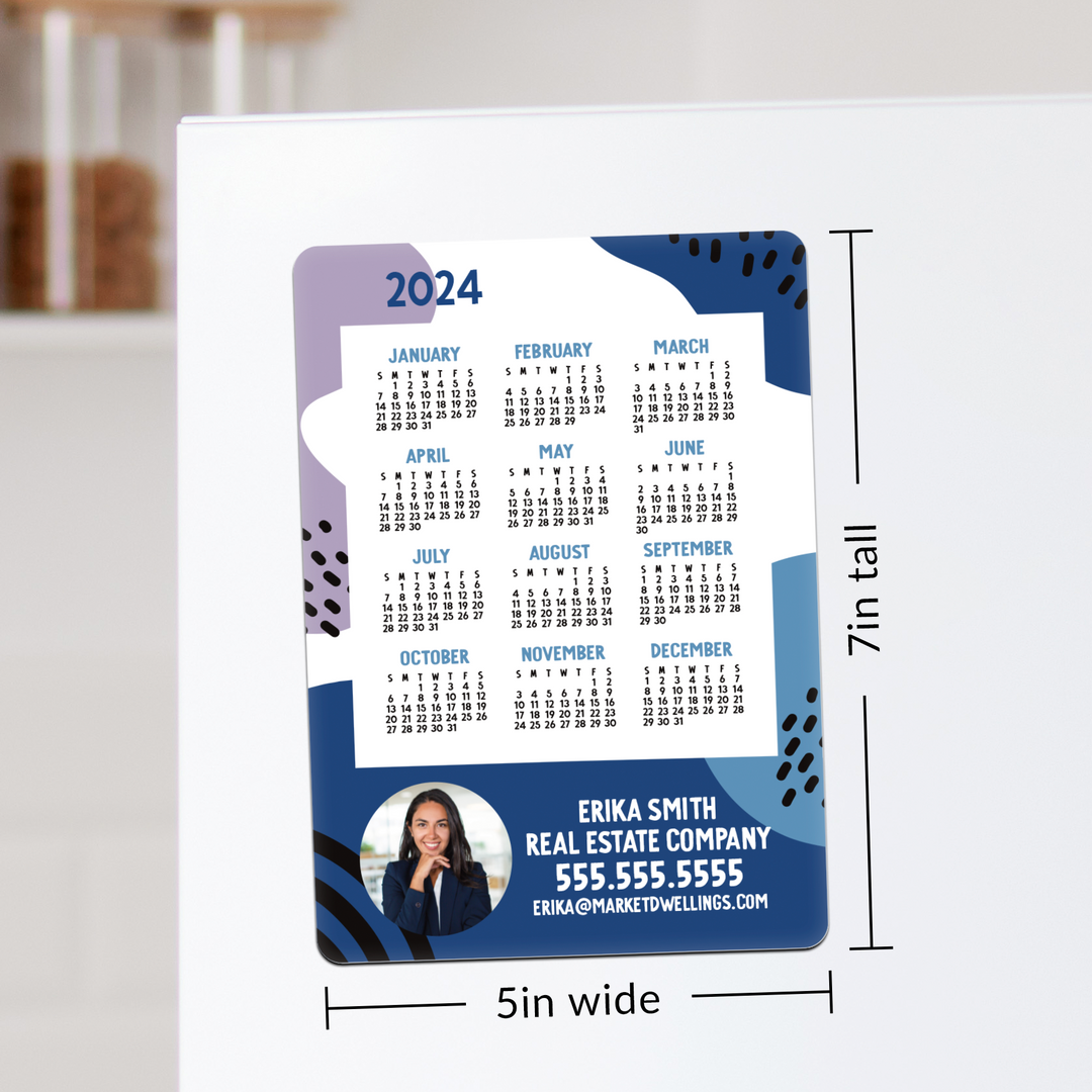 Customizable | 2024 Calendar Headshot Refrigerator Magnets | DSM57-16-AB Magnet Market Dwellings   
