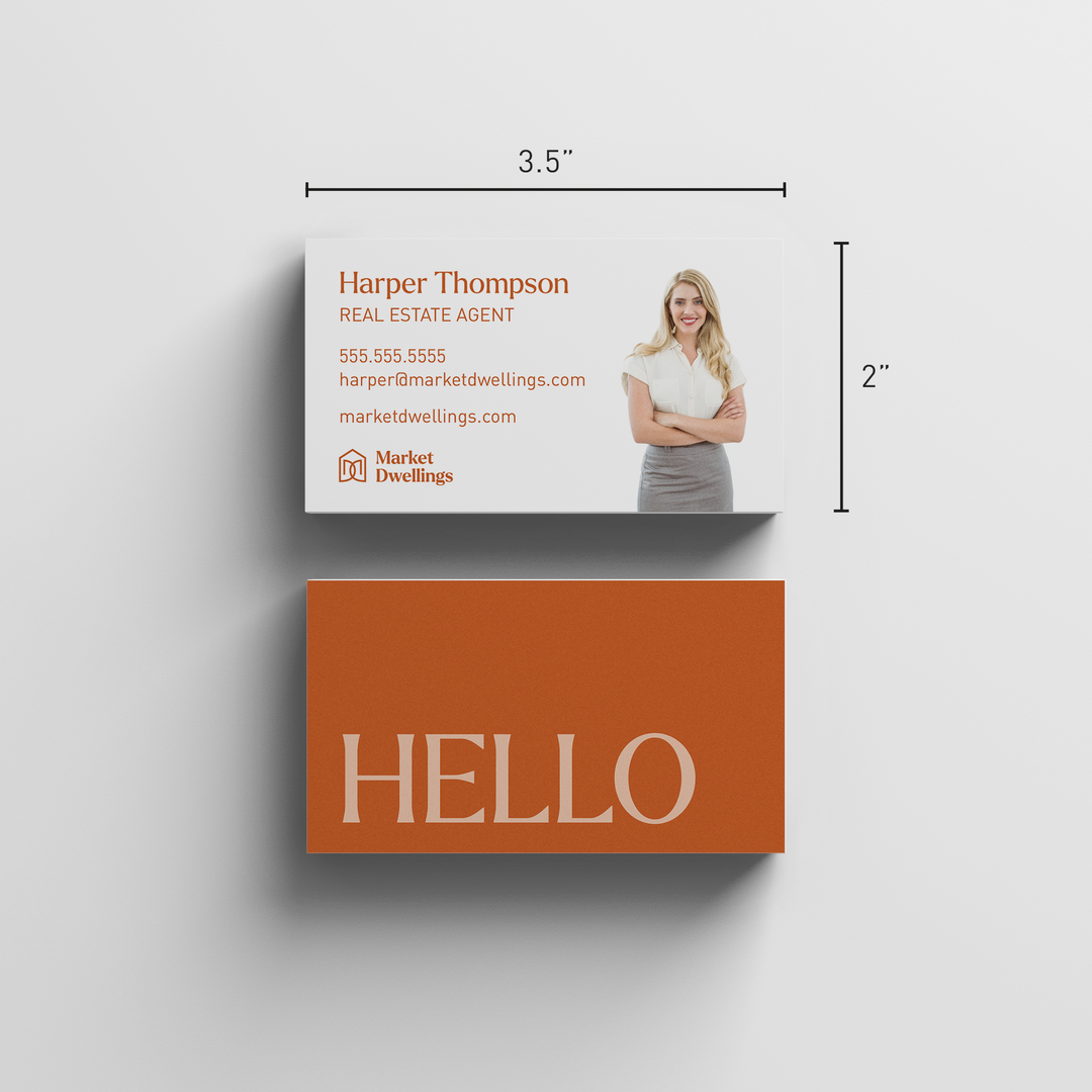 Hello | Business Cards | BC-10-AB Business Cards Market Dwellings CLAY Premium Square